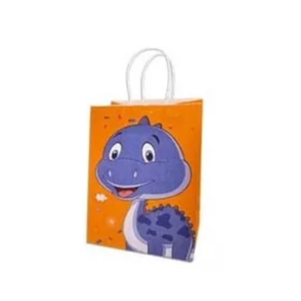 Pack 12 Bolsas De Regalo Papel Kraft Dinosaurios