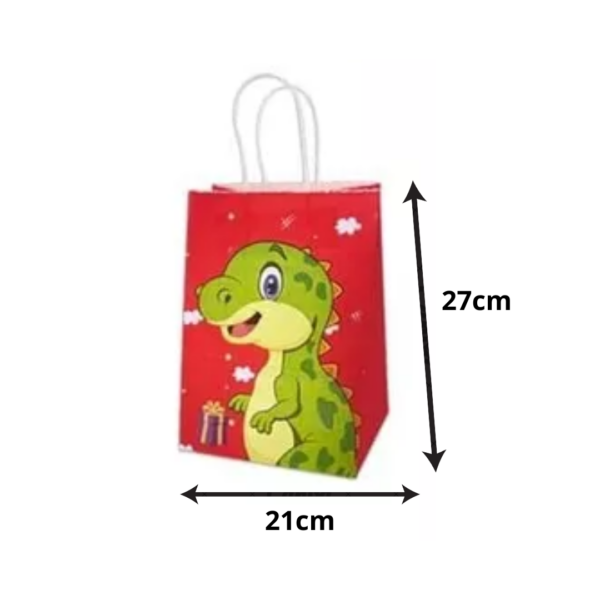 Pack 12 Bolsas De Regalo Papel Kraft Dinosaurios