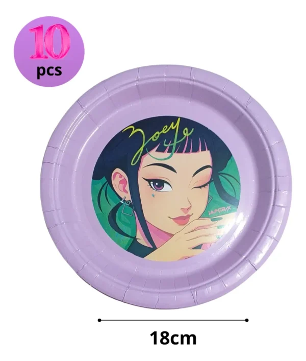 Platos Desechables Gerreras K-pop 18 Cm Para Fiesta