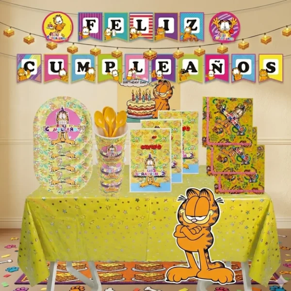 Set Cotillon Decorativo Garfield Para Cumpleaños