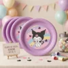 Platos Desechables  Kuromi  18 Cm Para Fiesta