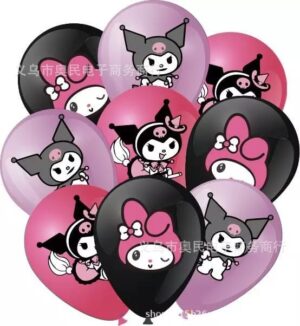 Set 12 Globos látex Kuromi