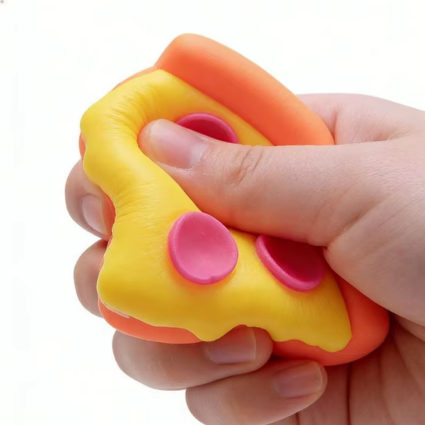 3 FOTO DE SQUYSY DE PIZZA Squishy Con Forma De Pizza Juguete Antiestrés Para Niños