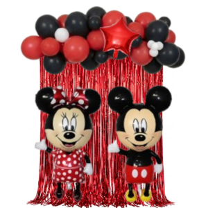 Set De Decorativo Globos De Minni y Micky  Mouse Cumpleaños
