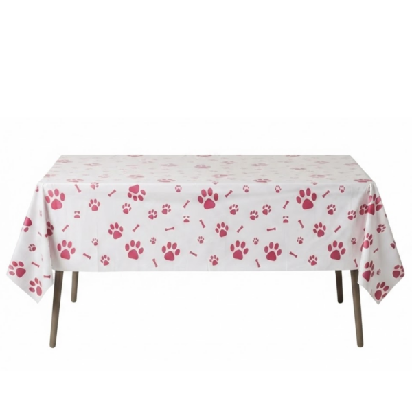 Mantel Decorativo  Huellas color Rosado