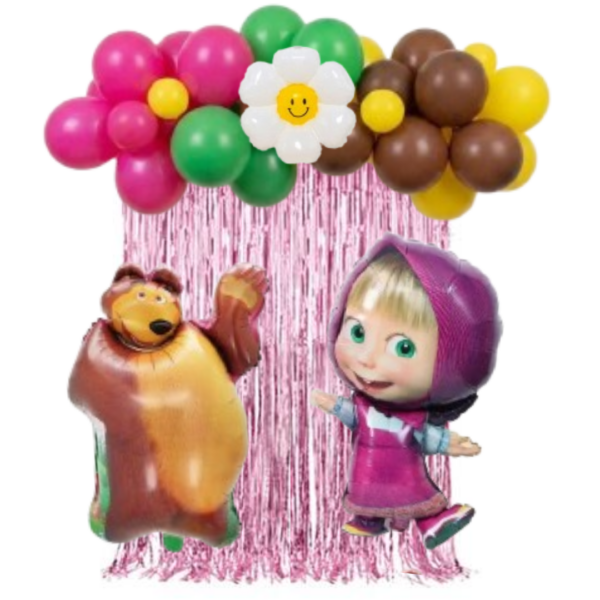 Se De Globos Descorativo Masha y Oso Cumpleaños