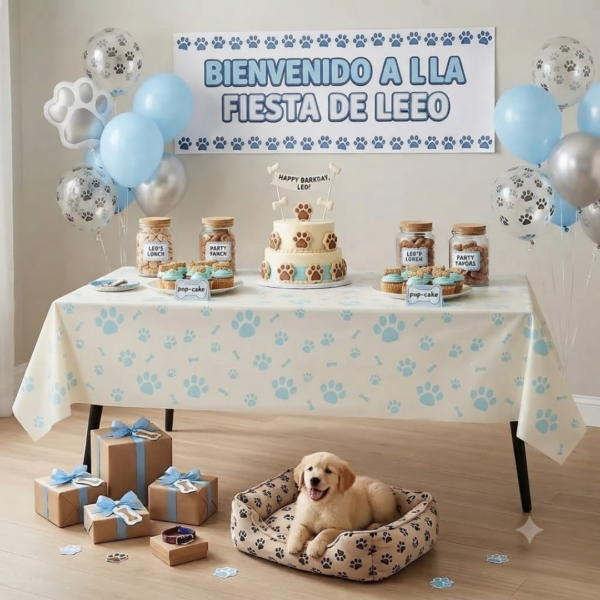Mantel Decorativo Mascota Huellas Perros y Gatos