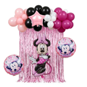 Set Decorativo Globos De Minni Mouse Cumpleaños