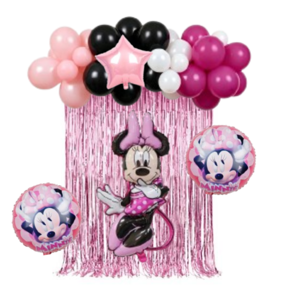 Set Decorativo Globos De Minni Mouse Cumpleaños