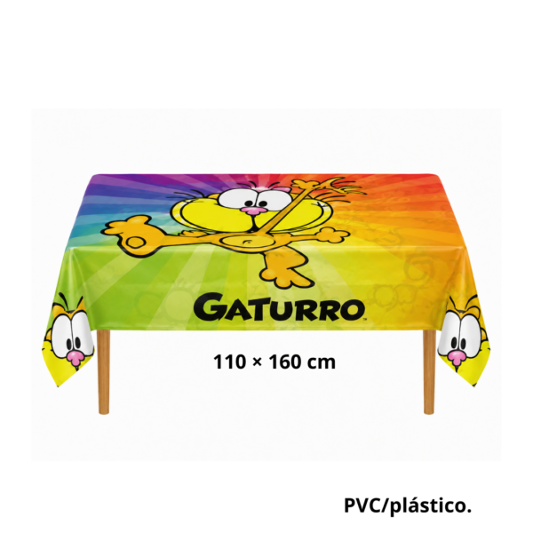 Mantel Diseño Arcoíris de Gaturro Cumpleaños