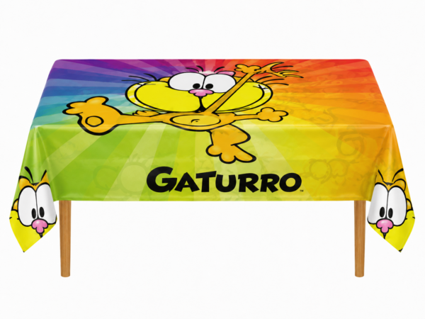 Mantel Diseño Arcoíris de Gaturro Cumpleaños
