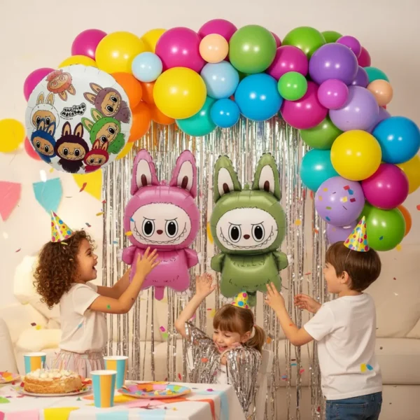 Set De Globos Decorativo Labubu Cumpleaños