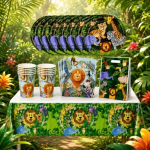 Pack Cotillon Animales de la Selva Cumpleaños (Mod 2)