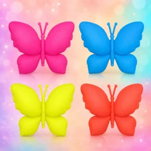 Pack Globos Fluor Neón Mariposa Decorativa Cumpleaños