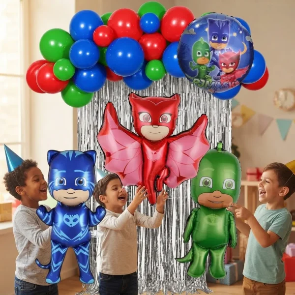 Set Decorativo Globos De Pj Masks Cumpleaños