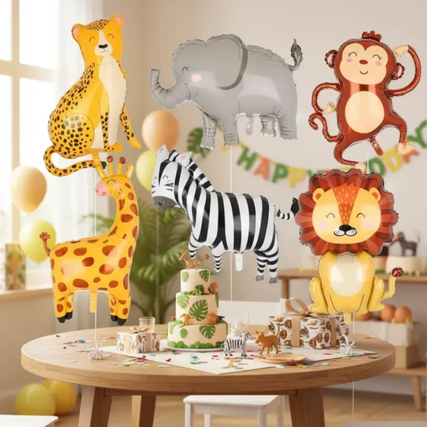 Set Globos Animales Safari Decorativo Para Cumpleaños