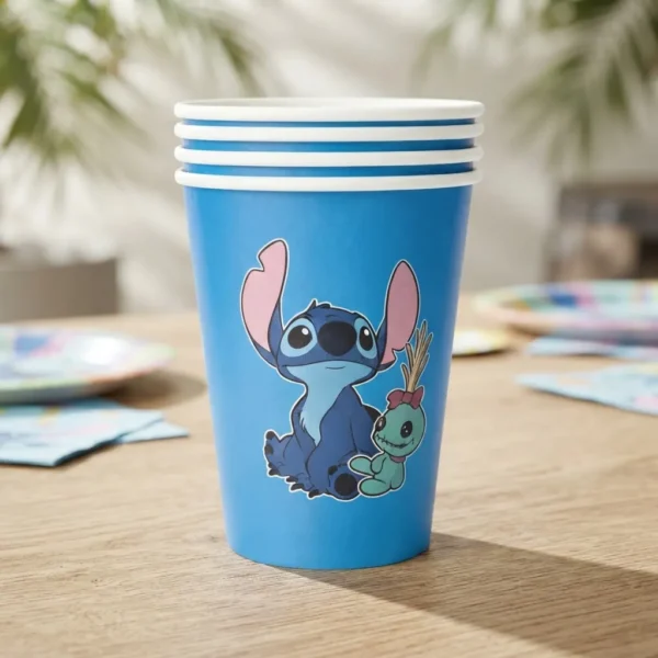 Vasos Stich Cumpleaños 10 Unidades 250ml