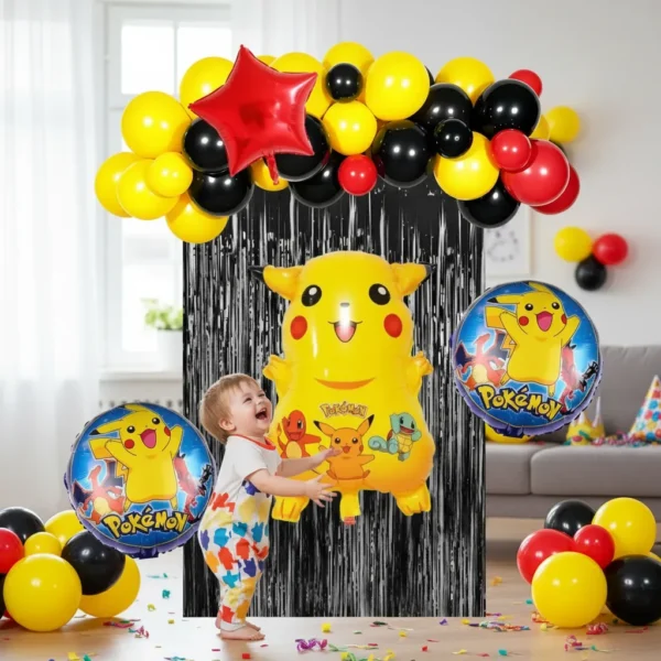 Set Globos Decorativo Pikachu Cumpleaños