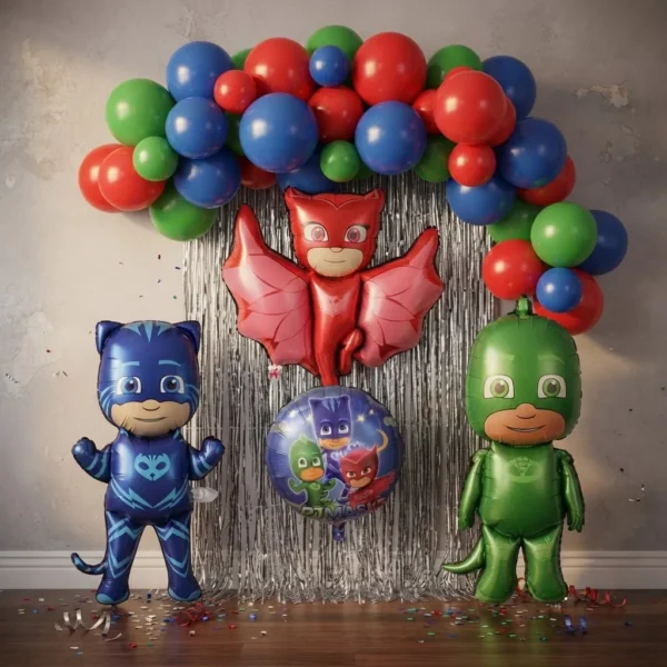 Set Decorativo Globos De Pj Masks Cumpleaños