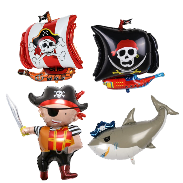 Pack Globos Aluminio Piratas 4 pzas