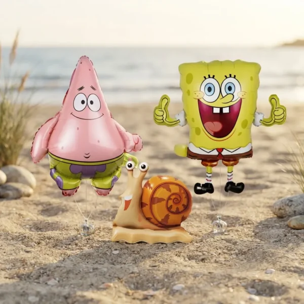 Set 3 Globos Metalizados Bob Esponja Y Patricio Caracol