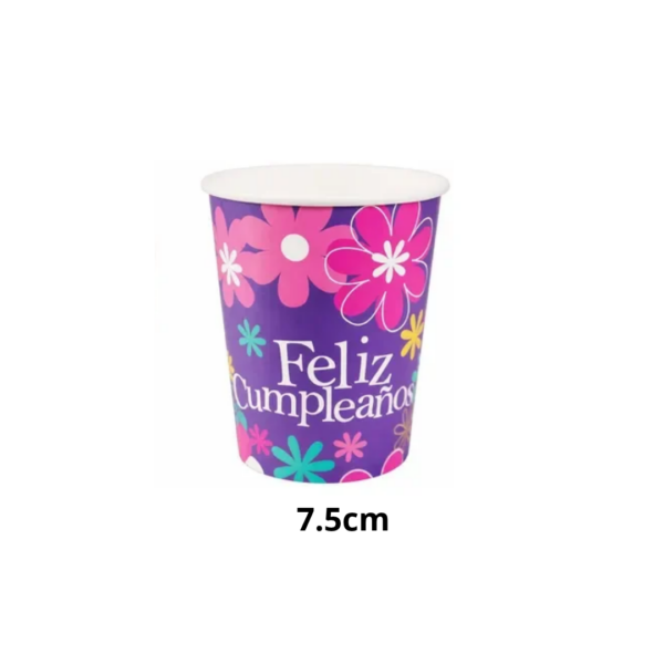Pack Platos Y Vasos Flores Para 10 Niñas Cumpleaños