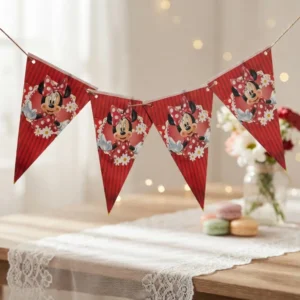 Banderín Guirnalda Minni Roja Cumpleaños