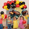 Set Decorativo Globos Con Cortina Blaze Monster Machine