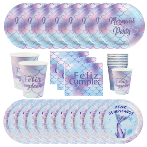 Pack De Cotillón Sirenita Para 10 Niñas Cumpleaños